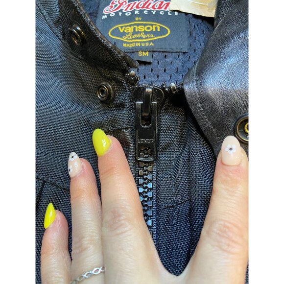 Vintage Indian‎ Motorcycle Vanson Leathers Black Racing Jacket SM - Picture 14 of 15